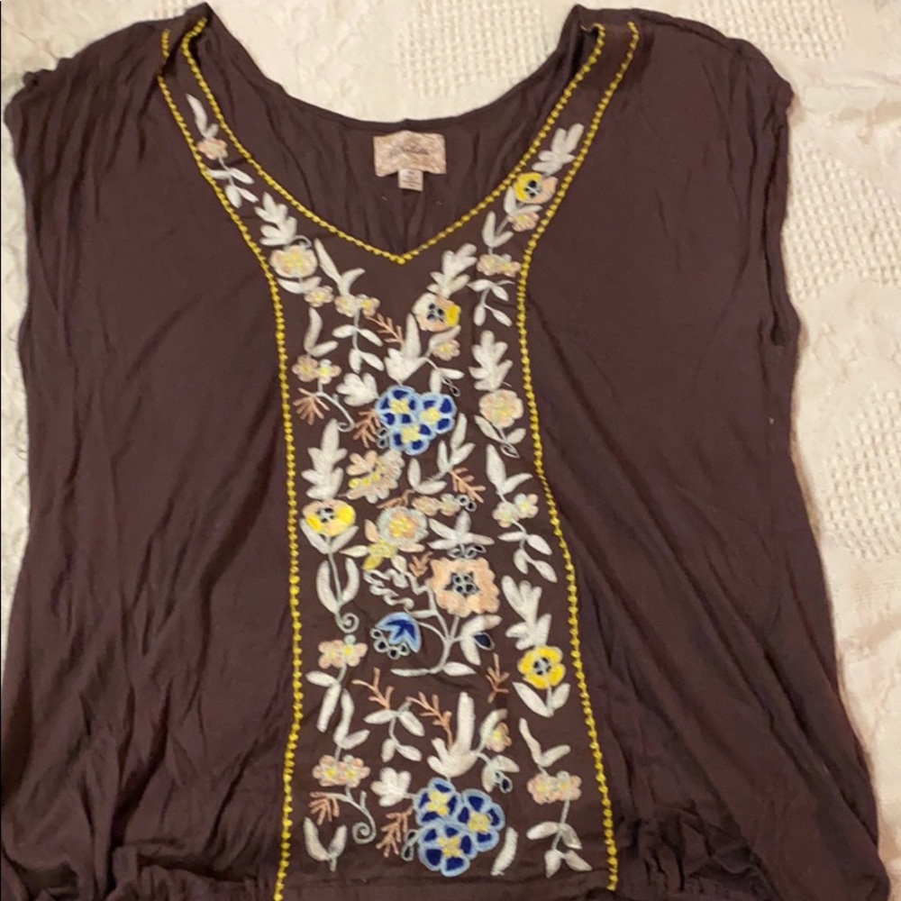 Anthropologie cap sleeve top